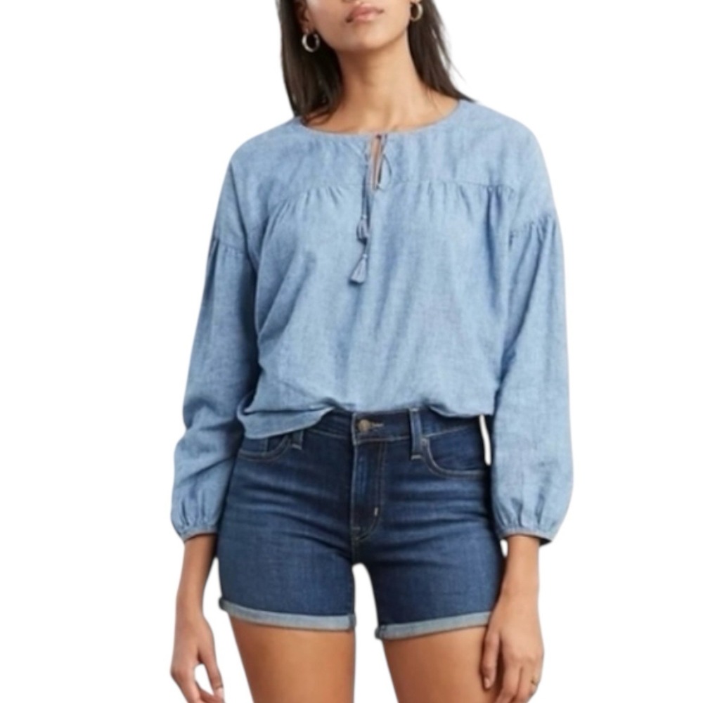 Levi's Mid Length Blue Jean Denim‎ Cuffed Shorts 16 W33 #342
